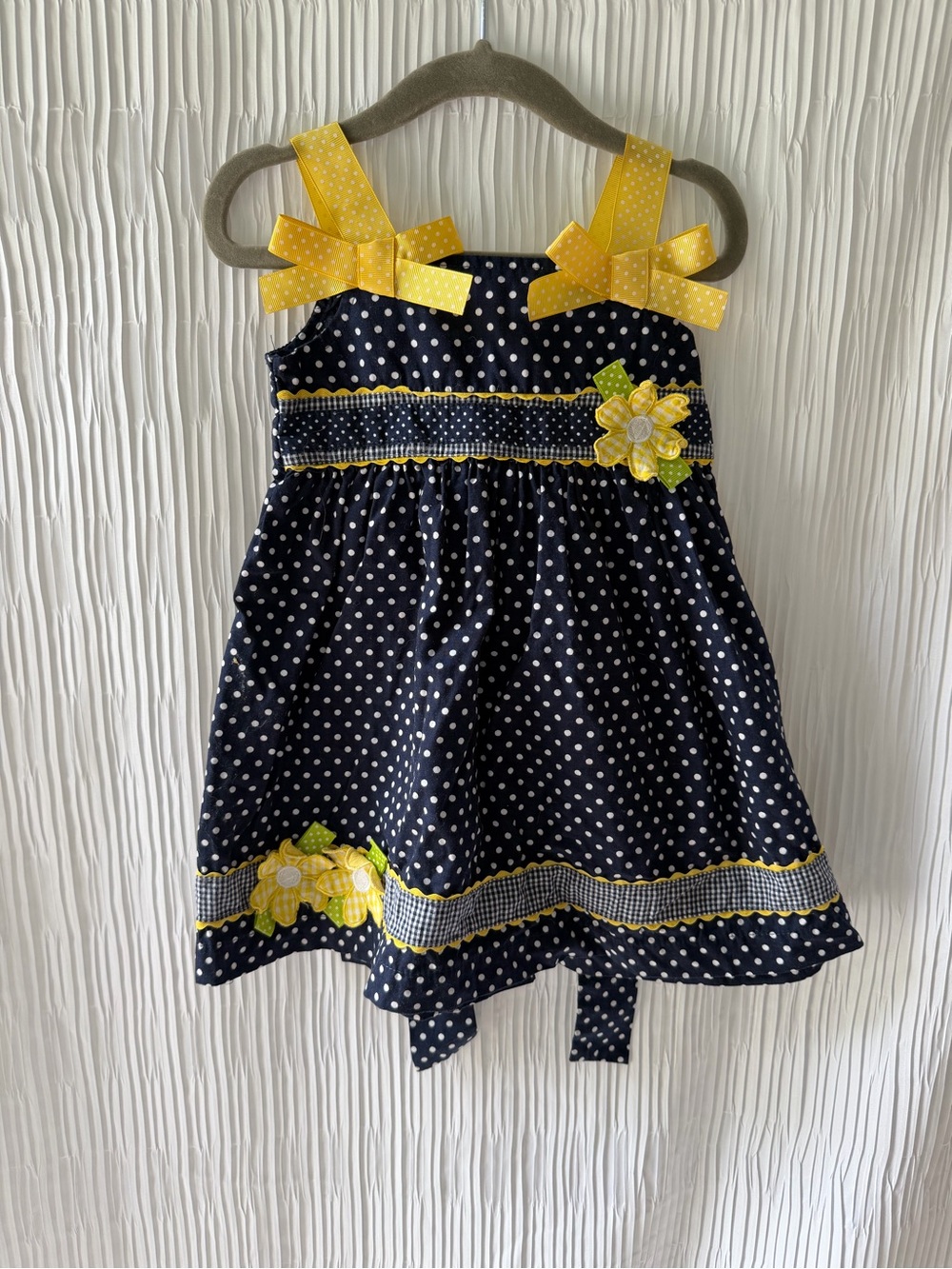 Blueberi Boulevard Toddler Polka Dot Daisy Dress | 2T | EUC